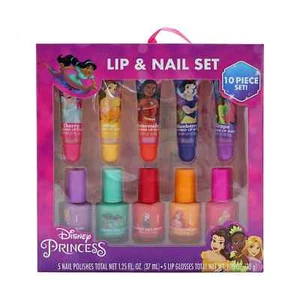 Disney Princess Lip Gloss and Nail Polish 10 Piece Set Brand New - Picture 1 of 5