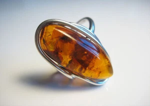 ¡Hermoso anillo natural de ámbar báltico miel 5 gramos!¡! - Imagen 1 de 3
