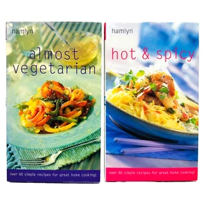 Almost Vegetarian & Hot And Spicy Hardcover Book Bundle Lot Hamlyn Cooking - Picture 1 of 23