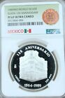 1989 MEXICO SILVER MEDAL SERFIN 125TH ANNIVERSARY NGC PF 67 ULTRA CAMEO TOP POP