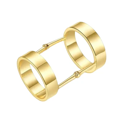Stainless Steel Gold Plated Bendable, Moveable Ring Fashion Jewelry Unisex Women Foto 1 de 4