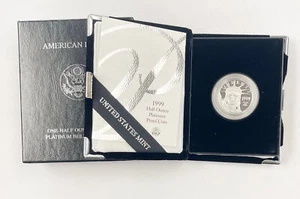 Moneda de águila de platino de prueba de 50 dólares 1999 como nueva de Estados Unidos con caja y certificado de autenticidad ~ envío gratuito - Imagen 1 de 4