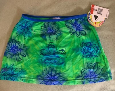 Новый с Ярлыками Speedo плавать юбка прикрыть зеленый и синий неоновый цветочный галстук краситель молодежи девочек Sz M - Изображение 1 из 4