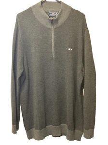 Vineyard Vines Mens Large Gray Pullover 1/4 Zip Long Sleeve Casual Sweater - Picture 1 of 12