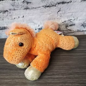 Usato in ottime condizioni - Peluche Aurora World - Mini Flopsie - FANTASY PONY oro/arancione 8 pollici - Foto 1 di 10