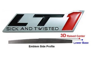 LT1 SICK AND TWISTED CHROME BLACK RED BADGE SUITS CORVETTE C7 CAMARO SS 6.2L V8 - Picture 1 of 1