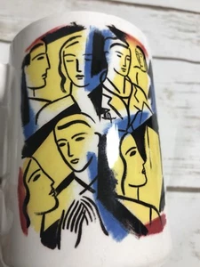 Modern Street Art Ref Yellow Blue Couple Coffee Mug Cup - Picture 1 of 3