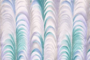 1.2 Yards Hoffman Fabric Windsor Collection Green Purple Wave Abstract Silver - Picture 1 of 9