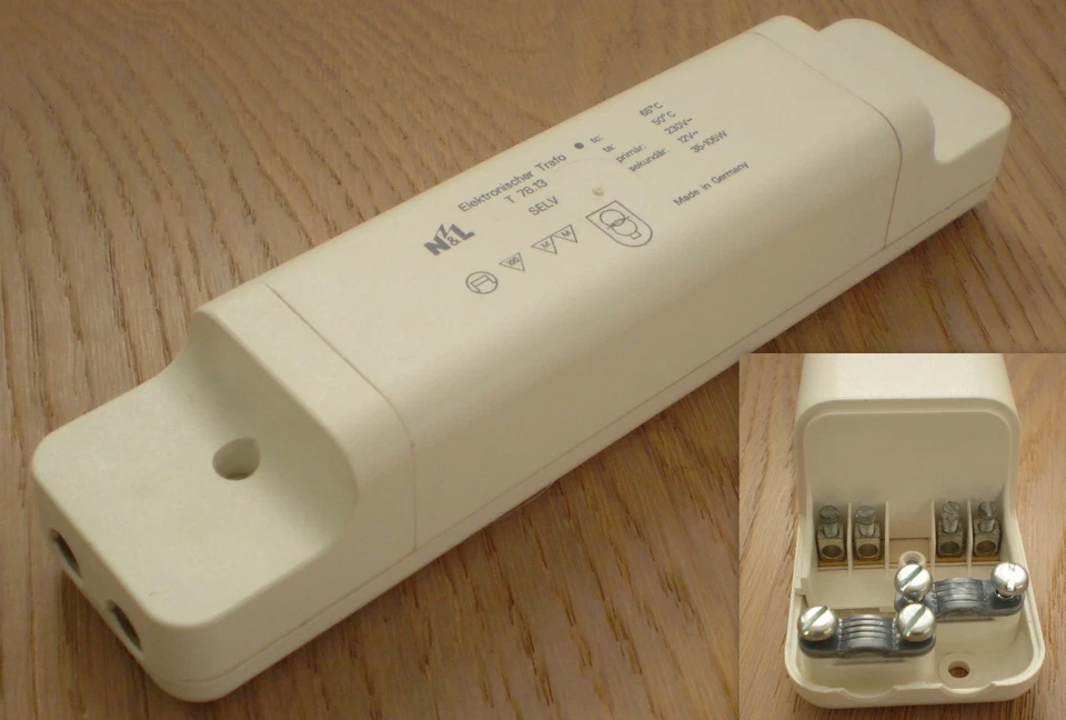 12V HALOGEN TRAFO HALOGENTRAFO 105W / 105W VDE / 200W DIMMBAR MADE IN GERMANY - Bild 1 von 1