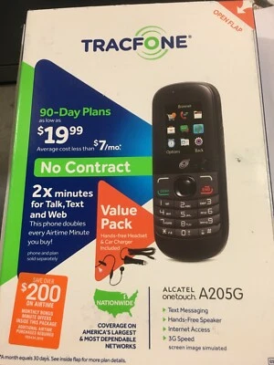 Tracfone Alcatel A205G Onetouch Cell Phone - New in Box - Image 1 of 4