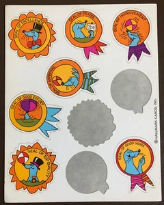 Vintage Hallmark sticker sheet Of Seals “seal of approval” 1 partial sheet - Picture 1 of 1
