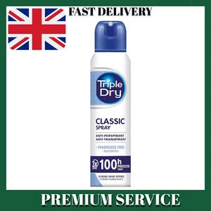Triple Dry Original Anti-Perspirant Spray 150ml 72-Hour Protection Against Exce - Picture 1 of 3