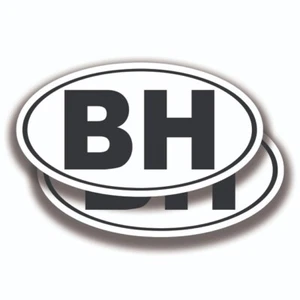 BH INITIALS STICKERS 2 Decals Bogo Car Truck Bumper Window - Picture 1 of 1