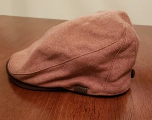 NWOT Vtg Tweed Wool Blend Streetwear Kangol Newsboy Cabbie Hat Cap Tan Camel L - Picture 1 of 11