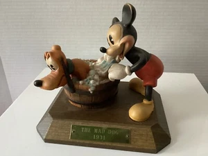 ANRI Disney Mad Dog Mickey & Pluto hand carveWood Limited Edition made Italy - Picture 1 of 7