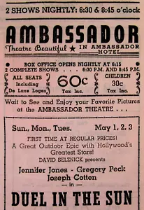 Vintage Ambassador Hotel Event Calendar Business Directory Los Angeles 1940's - Picture 1 of 5