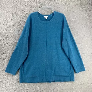 Pure Jill Tunika Pullover Alpaka Wollmischung Damen L Taschen kuschelig Büro blau - Bild 1 von 14