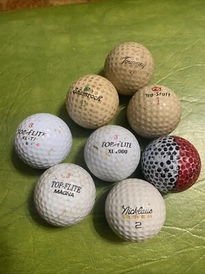 8 Vintage Golf Balls Jack Nicklaus Golden Bear Tourney Shamrock Top Flite - Image 1 of 4