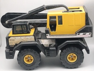 Vintage Tonka Mighty Crane 758 Pressed Steel Yellow -  Missing Clam Bucket - Image 1 of 4