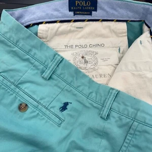 Pantalones Cortos Polo Ralph Lauren Para Hombres 41 Calce Clásico Chino Verde azulado Verano Informales Preppy - Imagen 1 de 7