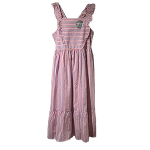 Gap Kids Candy Striped Maxi Sundress Ruffle Strap Smocked Back Girls Sz L 10 NEW - Picture 1 of 6