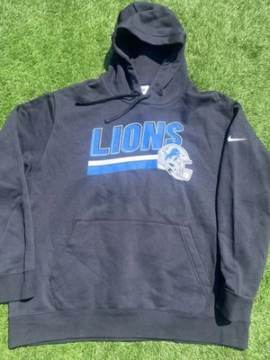 Толстовка с капюшоном мужская Nike XXL NFL Detroit Lions | черная с логотипом перемотки назад - Изображение 1 из 4
