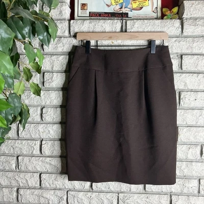 Falda Lápiz ESCADA 100% Lana Talla 34 Marrón Recta Negocios Carrera Trabajo Bolsillo Foto 1 de 4