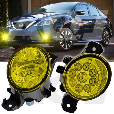 For Nissan Sentra 1982-2025 Pair Bumper Fog Lights Yellow Replacement Lamps Foto 1 de 4