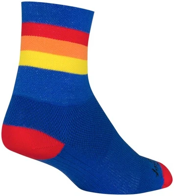SockGuy Classic Vintage Socks - 4", Blue/Red/Orange/Yellow, Small/Medium - Image 1 of 2