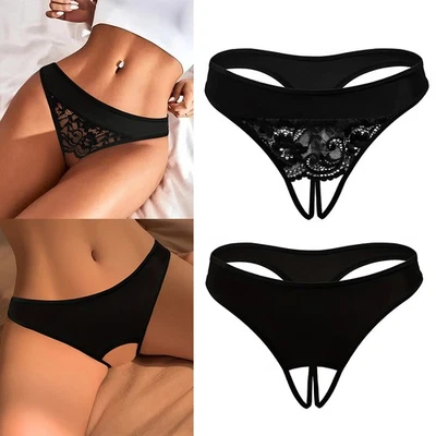 Sexy Damen G-String Slip String Spitze Kette Schritt offen Dessous Tanga - Bild 1 von 4