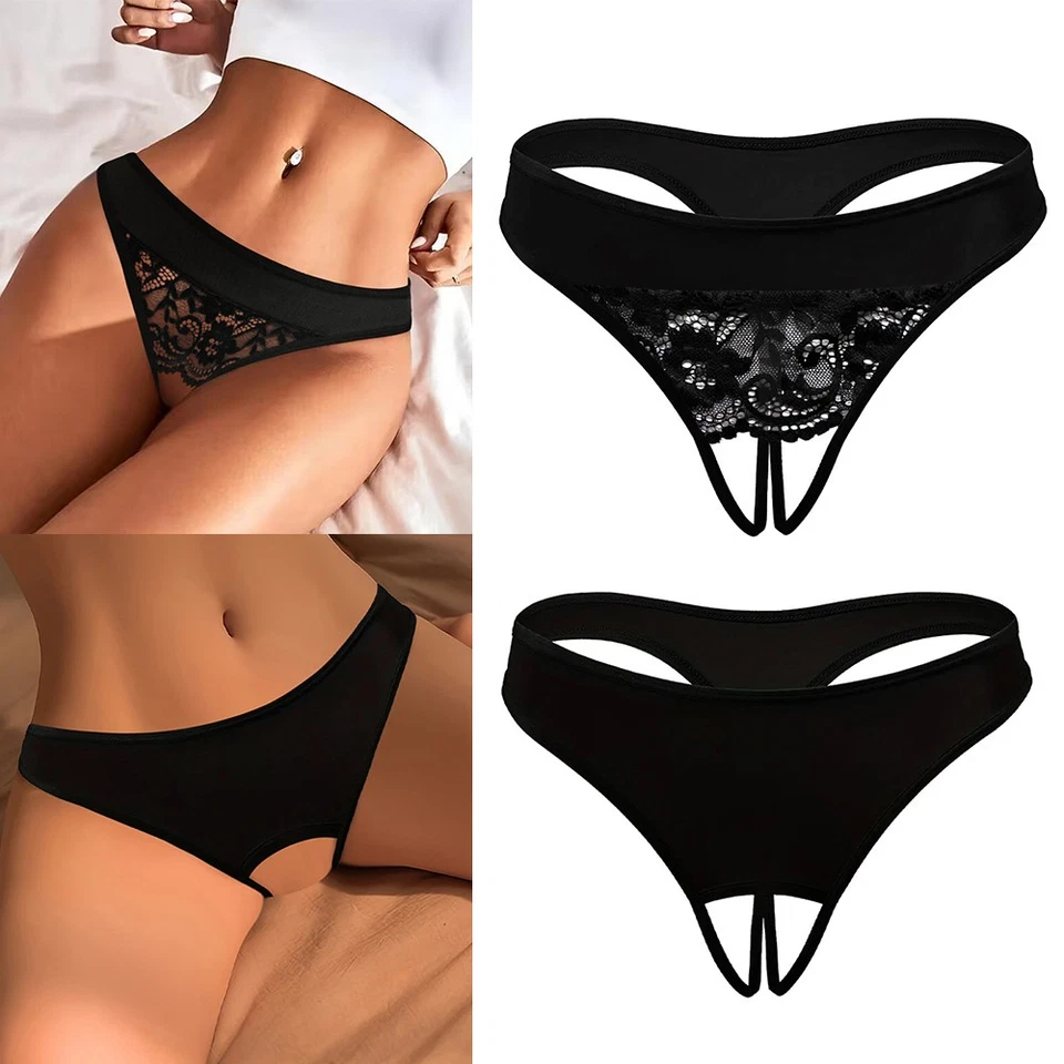 Sexy Damen G-String Slip String Spitze Kette Schritt offen Dessous Tanga - Bild 1 von 4