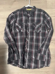 INC International Concepts Mens Striped Button Up Shirt Size XL Long Sleeve - Picture 1 of 3