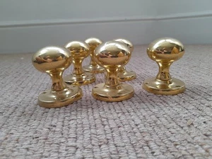 Brass door Knobs x 6 - Picture 1 of 4