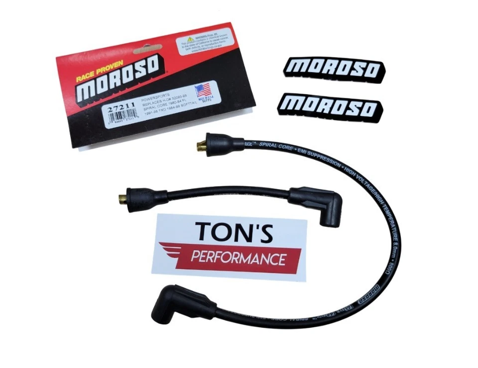 Juego de cables de bujía de encendido Moroso 27211 negro Harley Davidson FL FXST FLST FXD Foto 1 de 3