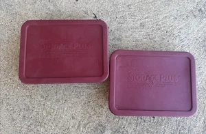 Pyrex Storage Plus Glass Container 7210-PC Rectangle 3 Cup w/ lid Amber *2 Pack - Picture 1 of 6