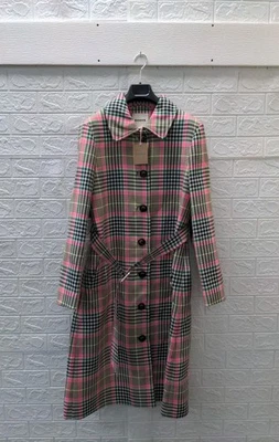 New Boden Lancaster Belted Mac Brown Neon Pink Check Sz 14R - Image 1 of 4