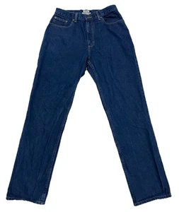 LL Bean Jeans Womens 10 Blue Original Relaxed High Rise Dark Wash Straight 30x30 - Picture 1 of 12