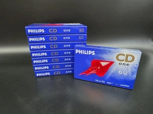 8x Philips CD One 60 MC Audio Kassette NEU Type I Ferro - Picture 1 of 8