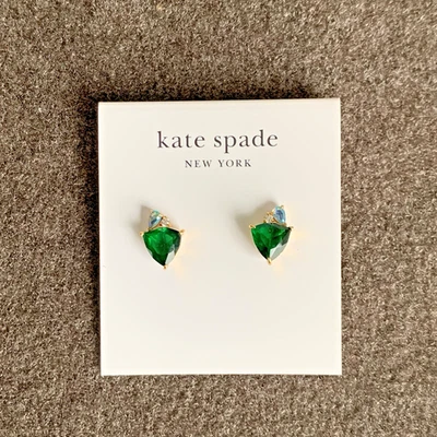 kate spade new york Mixed Stone Stud Earrings in Gold Tone/Green - Image 1 of 4