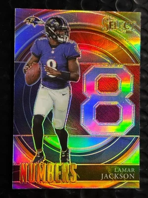 2021 Panini Select - Lamar Jackson Numbers Holo Prizm #SN-5 Baltimore Ravens - Image 1 of 2