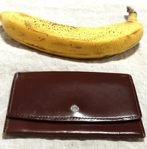Issey Miyake Red Burgundy Leather Business Card Wallet - Picture 1 of 5
