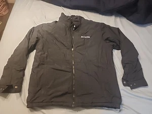 Columbia Sportswear Mens Jacket Large Black Grey Insulated Lined Waterproof Zip - Picture 1 of 6
