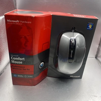 Microsoft Comfort Mouse Black Gray 4500 PC Mac USB 4FD-00016 Tilt Wheel 1422 - Image 1 of 4