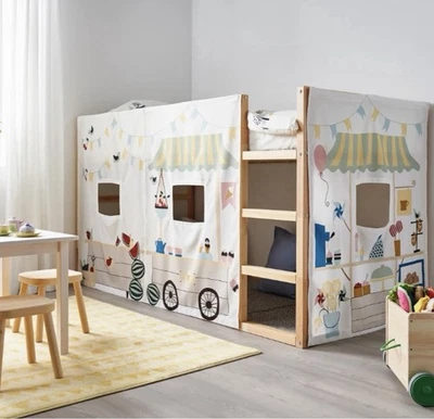 IKEA KURA Cortina de Cama Mercado Puesto Patrón Mejor Ropa de Cama Niños y Niños Tienda Foto 1 de 4