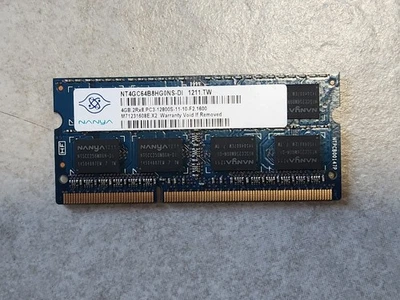 NANYA LAPTOP RAM STICK 4GB 2Rx8 PC3-12800S-11-10-F2 NT4GC64B8HG0NS-DI 1211.TW - Image 1 of 2