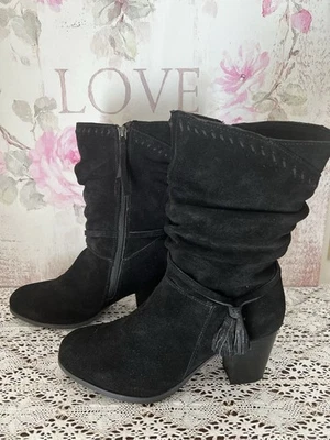 Botas Minnetonka Maven Cuero Gamuza Negras Estilo 81010 Talla 8.5 Caja Original Foto 1 de 4