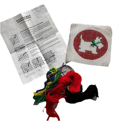 Scottie Dog 5” Handpainted Needlepoint Canvas Kit Nantucket Needleworks CLM 1985 - Image 1 of 4