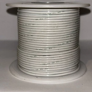 M22759/18-16 16 AWG. Insertos de tefzel blanco trenzado. Carrete de cable de fuselaje de 100 pies - Imagen 1 de 1