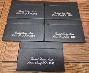 Lot Of (5) United States Silver Proof Sets! (1992, 1993, 1994, 1996, 1997) - Picture 1 of 5