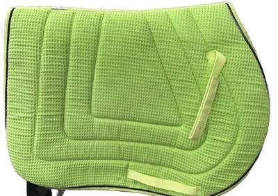 Almohadilla de silla de montar inglesa equina caballo verde todo uso PRI borde del Pacífico gofre de algodón  Foto 1 de 4